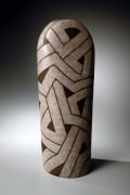 Vertical leaning vase with geometric pattern, 1983