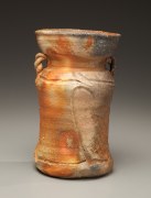 Yakishime&nbsp;unglazed vessel with twisted ears and wide mouth, 1980
