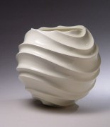 Globular jar with carved undulating ridged body, 2004