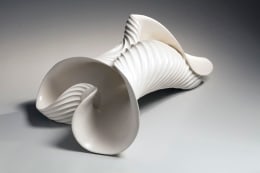 Inaba Chikako (b. 1974), White curled up leaf-shaped sculpture &quot;Vessel&quot;