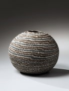 Globular neriage vase, 1982, Japanese contemporary, modern, ceramics, sculpture, Living National Treasure
