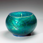 Ono Hakuko, Globular lidded water jar with applied gold foil, 1980s, Glazed porcelain, Japanese contemporary ceramics