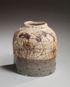 Kohiki-style painted double-glazed vase with calligraphic splash patterning in iron-oxide glaze, ca. 1990&nbsp;