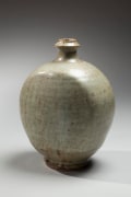 Shimaoka Tatsuzo, Flattened flask with raised mouth 1971, Glazed stoneware, Japanese contemporary ceramics