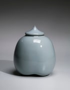 Small lobed celadon jar with pointed cover, 2004
