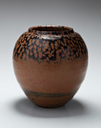 Shimizu Uichi, Japanese glazed stoneware, Japanese iron-glazed vessel, ca 1965