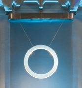 Ring, 2012, lucite, stainless steel cables