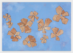 Sam Moyer, Bucknell Bougainvillea, 2019, Marble, painted canvas mounted to MDF panel