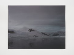 Liza Ryan, Polar study #4, 2018, Pigment print with gouache, charcoal, ink