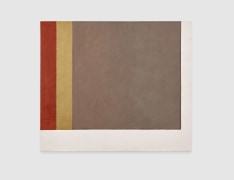 Mary Obering, Untitled (from the Slip series), 1986, Egg tempera, gold leaf, red gilding clay&nbsp;on gessoed panel
