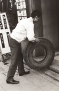 Jiro Takamatsu's performance with with a tire in The 6th Mixer Plan., 1963
