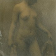 Nude Holding Material (variant), 1922, Platinum Photograph