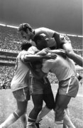 Pele Celebrating Goal, FIFA World Cup Final, Estadio Azteca, Mexico City, 1970, Silver Gelatin Photograph