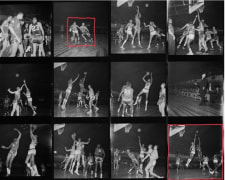 Bill Russell &amp;amp; Wilt Chamberlain Contact Sheet, Philadelphia Warriors vs. Boston Celtics, Convention Hall, Philadelphia, 1960, Silver Gelatin Photograph