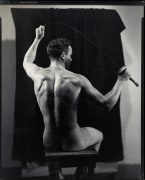 (Male Nude, Backview, Seated with Foil), ca. 1940s
