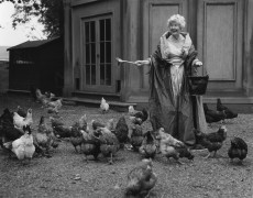 The Duchess of Devonshire Feeding her Chickens at Chatsworth, 1995 (07459-235-1), Silver Gelatin Photograph