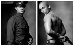 Police Officer / Gang Member, 2003 / 1999, 20 x 32-1/2 Diptych, Archival Pigment Print, Ed. 20
