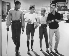 Sidney Poitier, Tony Curtis, Sammy Davis, Jr., and Jack Lemmon on Lot