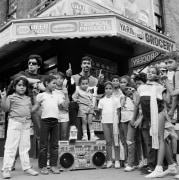 The Freshman, with Lower East Side kids, New York City, 1988, Archival Pigment Print
