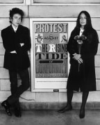 Bob Dylan and Joan Baez with Protest Sign, Newark Airport, NJ, 1964