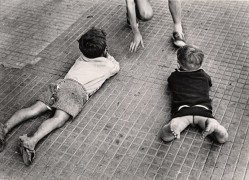Two Boys on Floor, Naples, 1960, 8-3/16 x 11-7/10 Vintage Silver Gelatin Photograph