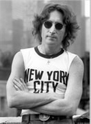 John Lennon with New York City T-Shirt, New York City, 1974, Silver Gelatin Photograph