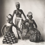 Three Aizo Girls of a Lagoon Village, (Three Dahomey Girls, One Standing),&nbsp;Dahomey, 1974, Platinum Palladium Photograph, Ed. of 30