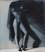 Tanja mit Schleier, (Tanja in Veil), 1988, Vintage Blue Toned Silver Gelatin Photograph, Ed. of 30