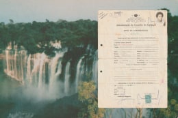 A collage displaying the arrival document of 9-year-old Ana Maria Jeremias in Portugal in 1975, 2024