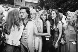 Hugh Hefner at the Playboy Mansion in Holmby Hills with Playmates of the Year, 2004, Silver Gelatin Photograph