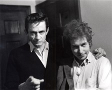 Dylan with Johnny Cash Backstage, NJ, 1965, Silver Gelatin Photograph
