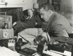 Alfred Hitchcock and David Selznick, 1953, 11 x 14 Silver Gelatin Photograph