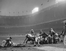 Alan Ameche Scoring Winning Touchdown vs Giants in Sudden Death Overtime, NFL Championship Game, Yankee Stadium, 1958, Silver Gelatin Photograph