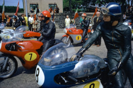 Starting Line with Agostini (# 9), Isle of Man TT, 1967, 17 x 22 Archival Pigment Print