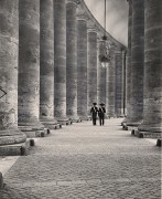 Bernini Collonades, Rome, Vatican, 1950, 11-1/2 x 9-3/8 Vintage Silver Gelatin Photograph