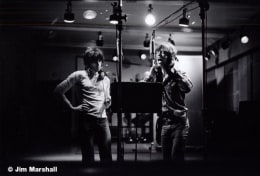 Keith Richards and Mick Jagger Recording, Los Angeles, 1972, 11 x 14 Silver Gelatin Photograph
