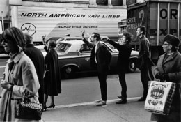 Bob Dylan with Peter Yarrow &amp; John Hammond Jr. Hailing Cab, NYC, 1965