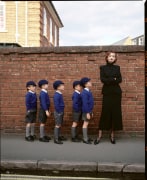 Model with School Boys, England, 1995, Archival Pigment Print