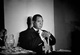 Louis Armstrong, Paris, 1960, 14 x 11 Silver Gelatin Photograph