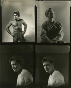 (Contact Sheet, Men with Hats), ca. 1940s