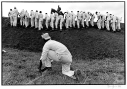 Copyright Danny Lyon / Magnum Photos, Hoe Sharpener and the Line, Ferguson Unit, Texas Department of Corrections, from Conversations with the Dead, 1969