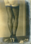 Legs in Stockings with Flowers, 1928, Vintage Silver Gelatin Photograph