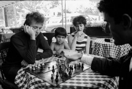 Bob Dylan &amp;amp; Victor Maymudes with Friends Playing Chess Woodstock, NY, 1964&nbsp;&nbsp;, Silver Gelatin Photograph