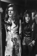 David Bowie in a dress with Rodney Bingenheimer known as The Mayor of Sunset Strip., Silver Gelatin Photograph