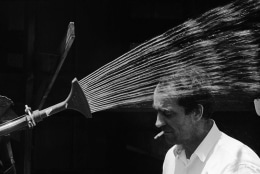 Jean Tinguely with Sprinkler, 1963&nbsp;&nbsp;&nbsp;