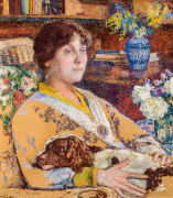 TH&Eacute;O VAN RYSSELBERGHE (Belgian, 1862&ndash;1926), Portrait of Laure Fl&eacute;, 1913. Oil on paper board, 27 x 23 3/4 in.