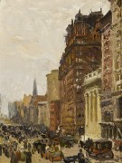 COLIN CAMPBELL COOPER (1856&ndash;1937), &quot;Waldorf Astoria, New York, about 1908. Oil on board, 14 x 10 3/4 in.