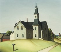 PAUL SAMPLE (1896&ndash;1974, Church in Evansville (Schoolhouse), 1934. Oil on canvas, 24 x 28 in.