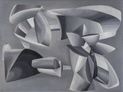 JOHN FERREN (1905&ndash;1970), Grey Scale Composition, 1937. Oil and sand on canvas, 35 x 45 5/8 in..