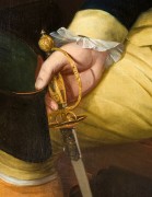 CHARLES WILLSON PEALE (1741&ndash;1827), &quot;Portrait of General David Forman,&quot; c. 1784. Oil on canvas, 51 1/2 x 39 5/8 in. (detail of sword hilt).